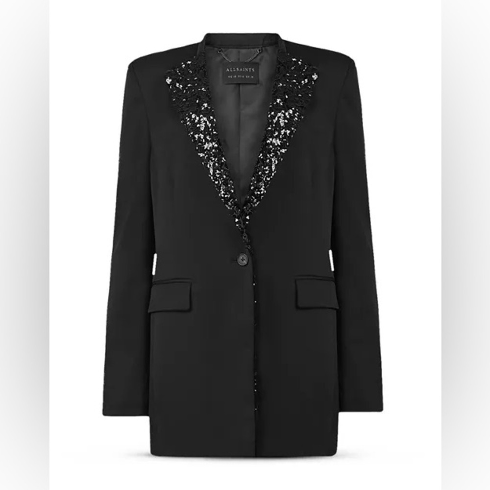 All Saints Sofia Blazer - Black Sequin - NWT Size 6